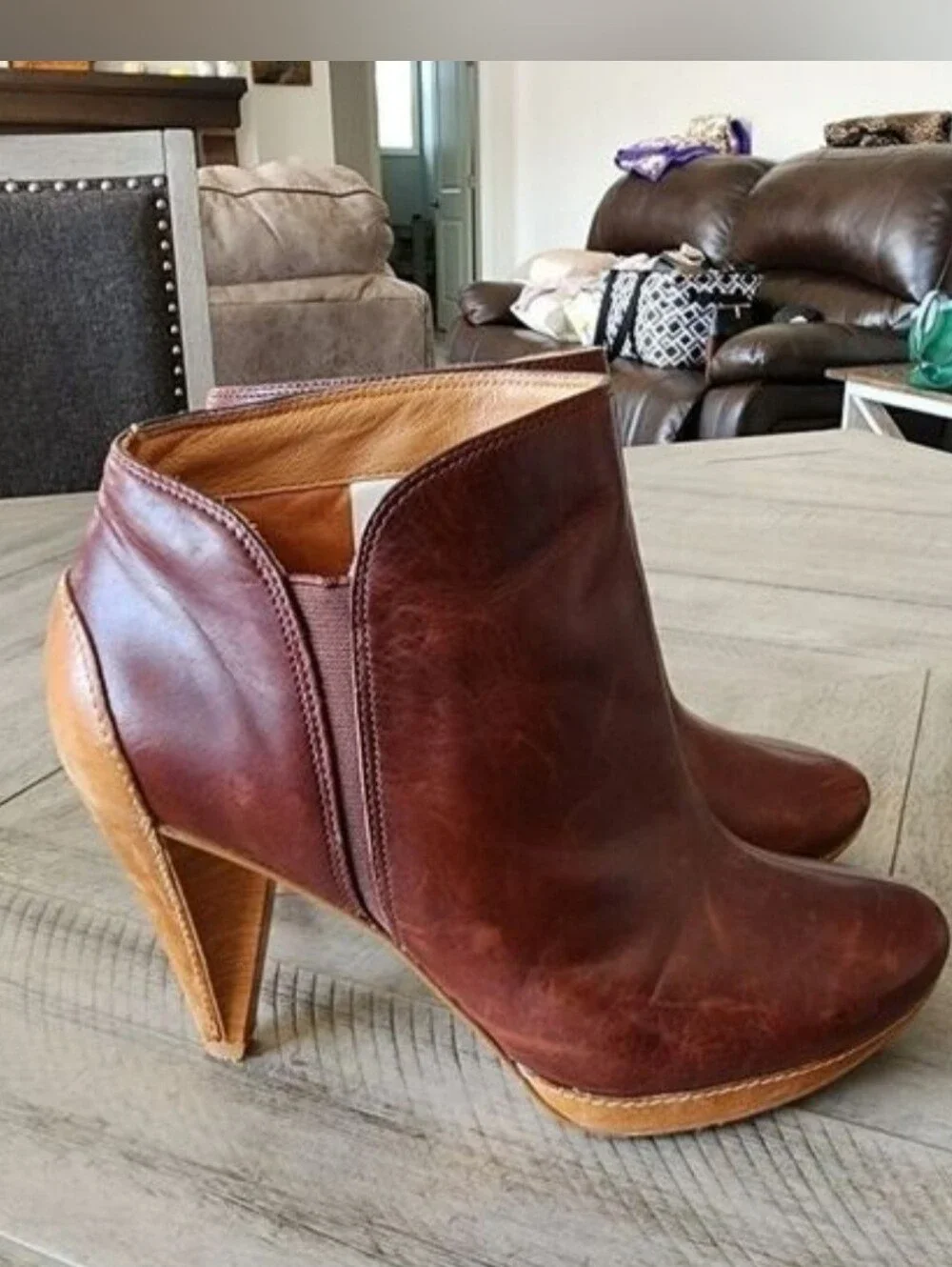 Fossil Leather Ankle Boots Size 6.5